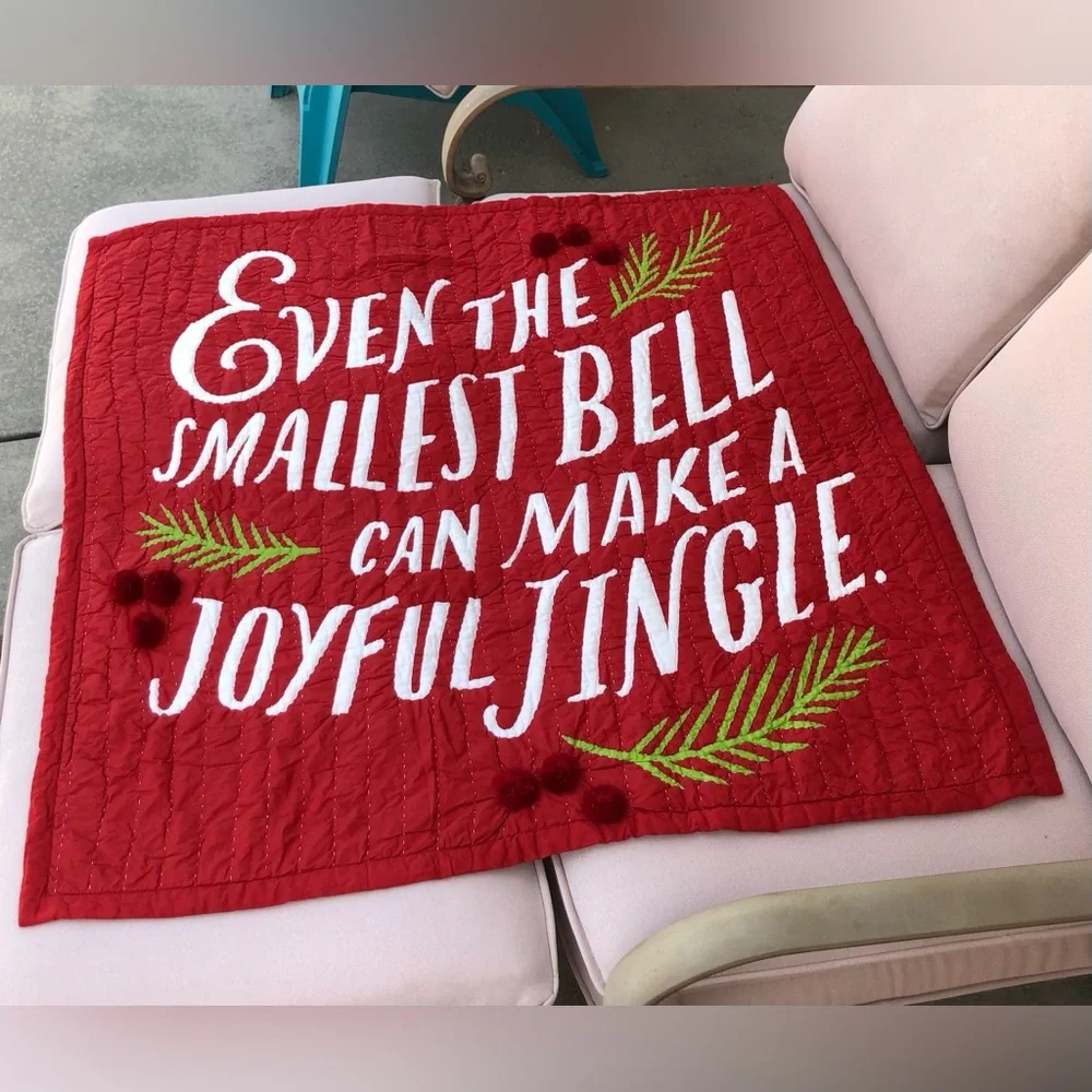 Hallmark Baby Cotton Made India Christmas Quilt Trow Decor “Even the smallest…..